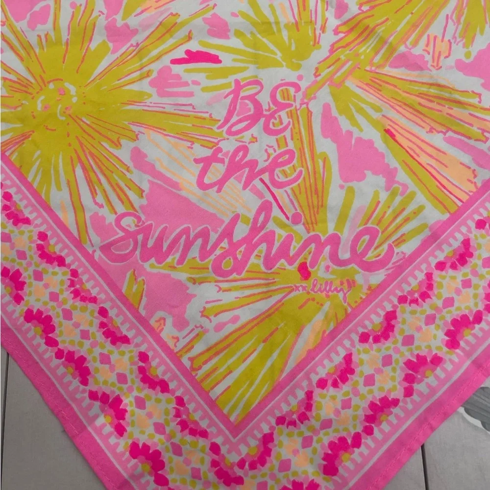 Lilly Pulitzer Pink and Yellow Patterned Scarf - Picture 6 of 7